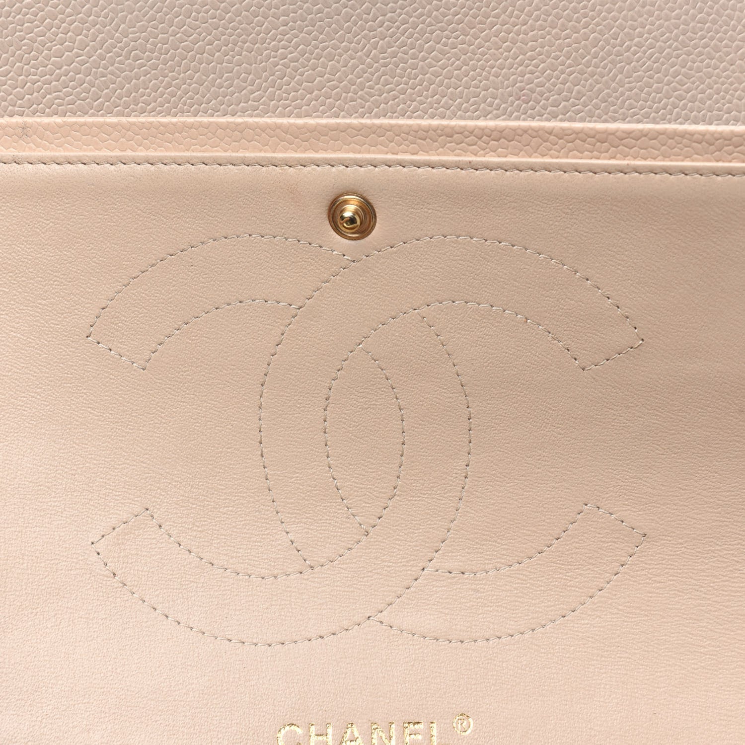 Chanel Caviar Quilted Jumbo Double Flap Light Beige 11 of 22