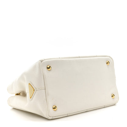 Prada Canapa Small Logo Tote Bianco Blue 4 of 10