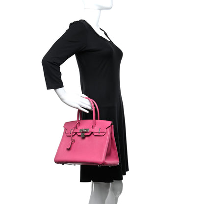 Hermes Chevre Mysore Birkin 30 Rose Shocking 2 of 10