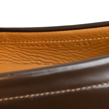 Gucci Calfskin GG Embossed Horsebit Loafers 8 Cocoa 10 of 11