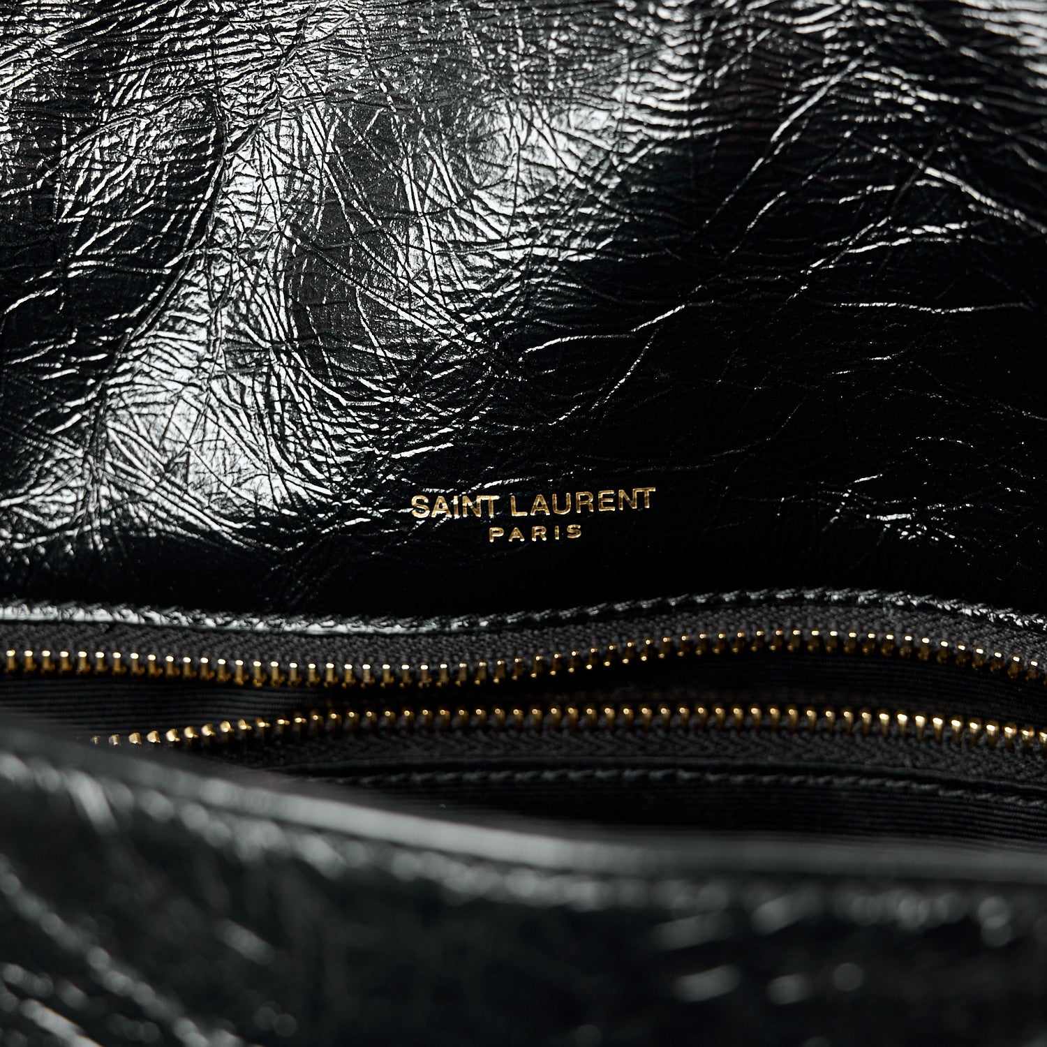Saint Laurent Crinkled Calfskin Matelasse Monogram Medium Niki Chain Satchel Black 7 of 12