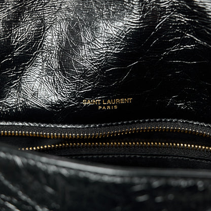 Saint Laurent Crinkled Calfskin Matelasse Monogram Medium Niki Chain Satchel Black 7 of 12