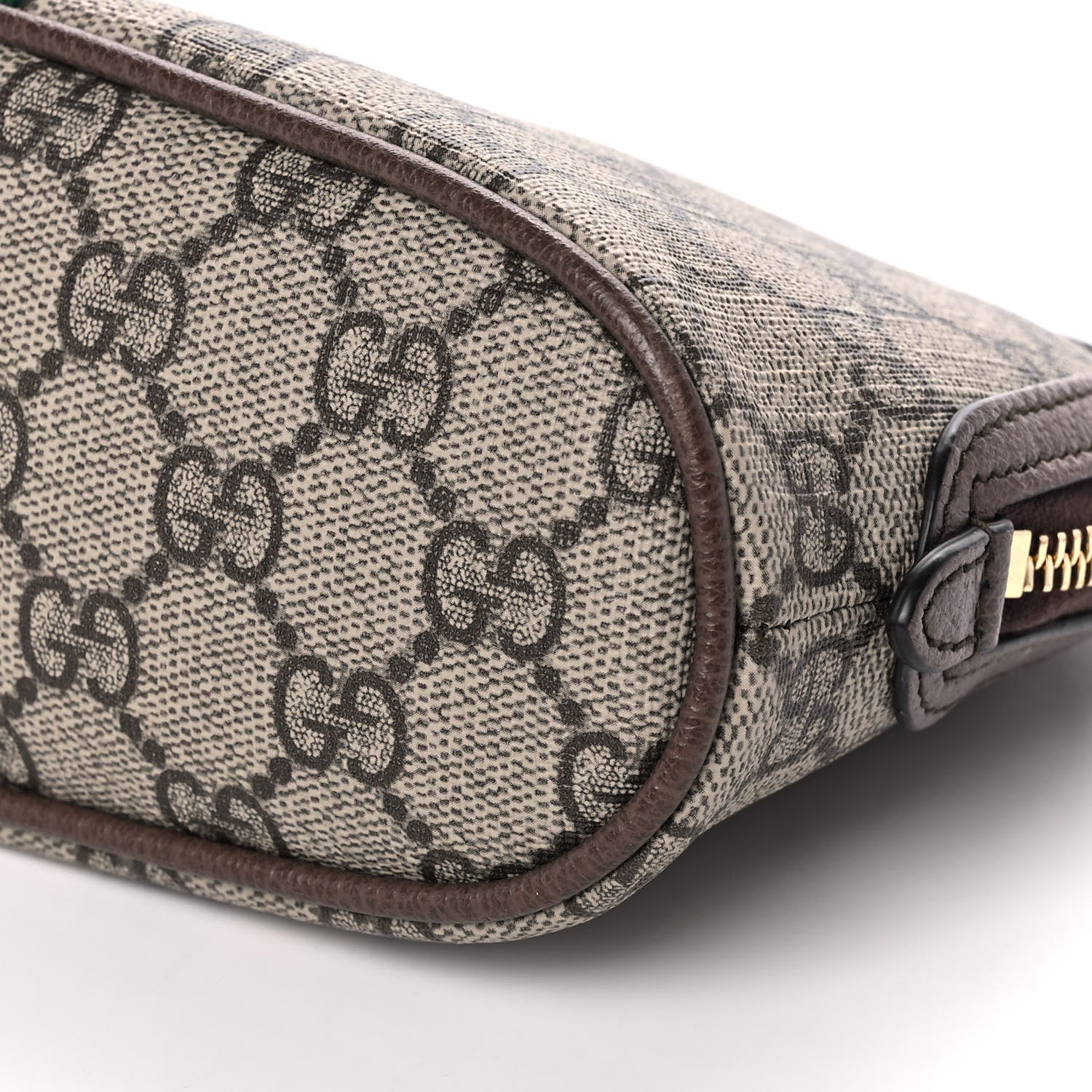 Gucci GG Supreme Monogram Textured Calfskin Web Large Ophidia Cosmetic Case Beige Ebony New Acero 10 of 13