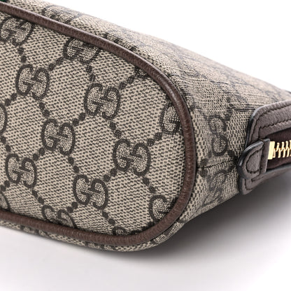 Gucci GG Supreme Monogram Textured Calfskin Web Large Ophidia Cosmetic Case Beige Ebony New Acero 10 of 13