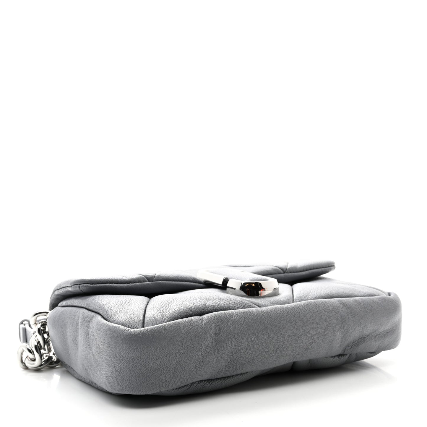 Goatskin Quilted J The Puffy Diamond Shoulder Bag Wolf Grey