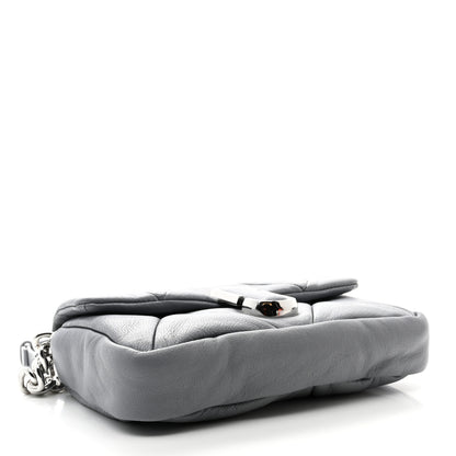 Marc Jacobs Goatskin Quilted J The Puffy Diamond Shoulder Bag Wolf Grey 4 of 11