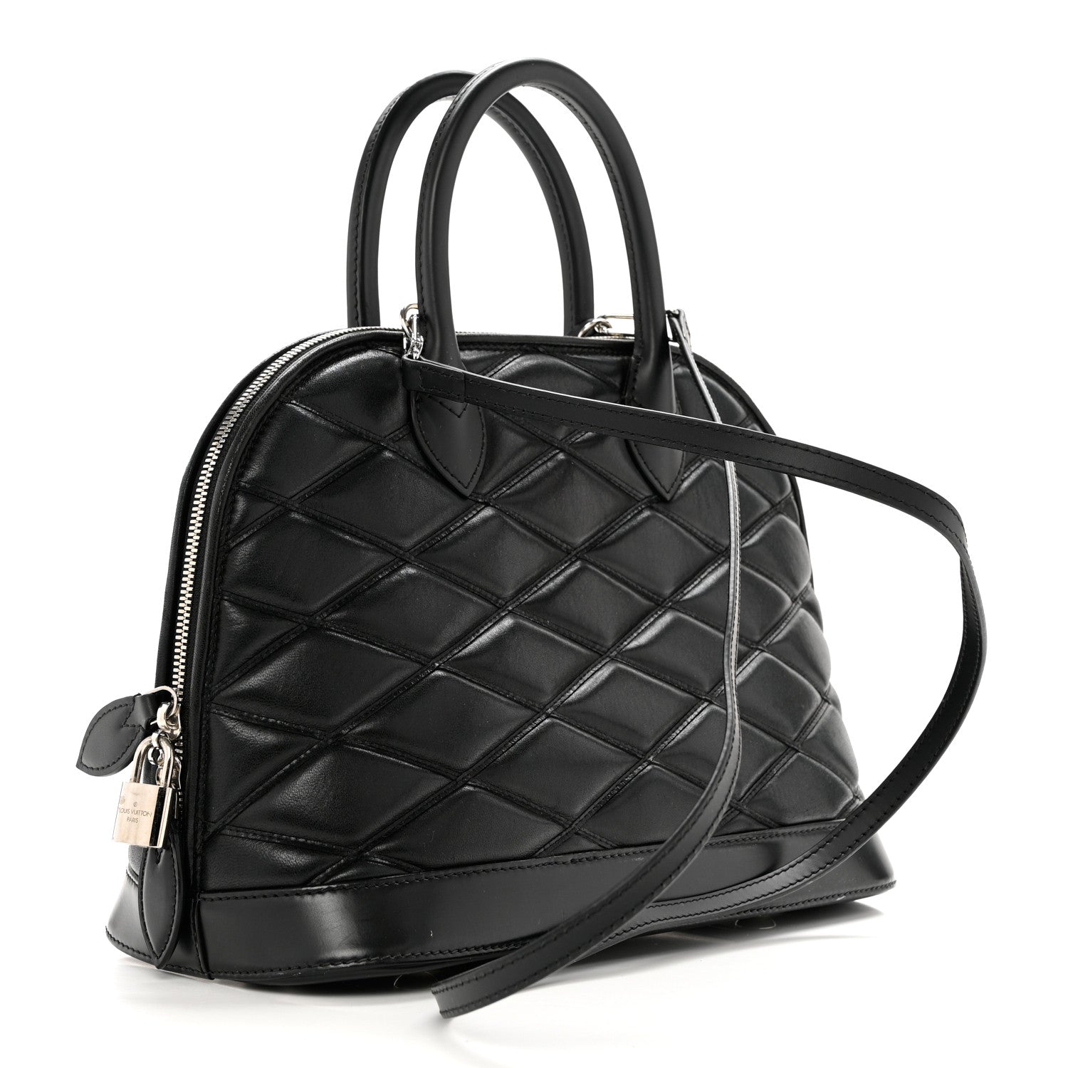 Louis Vuitton Lambskin Studded Malletage Alma PM Black 3 of 10