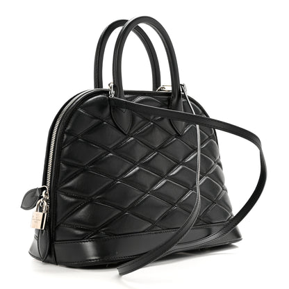 Louis Vuitton Lambskin Studded Malletage Alma PM Black 3 of 10