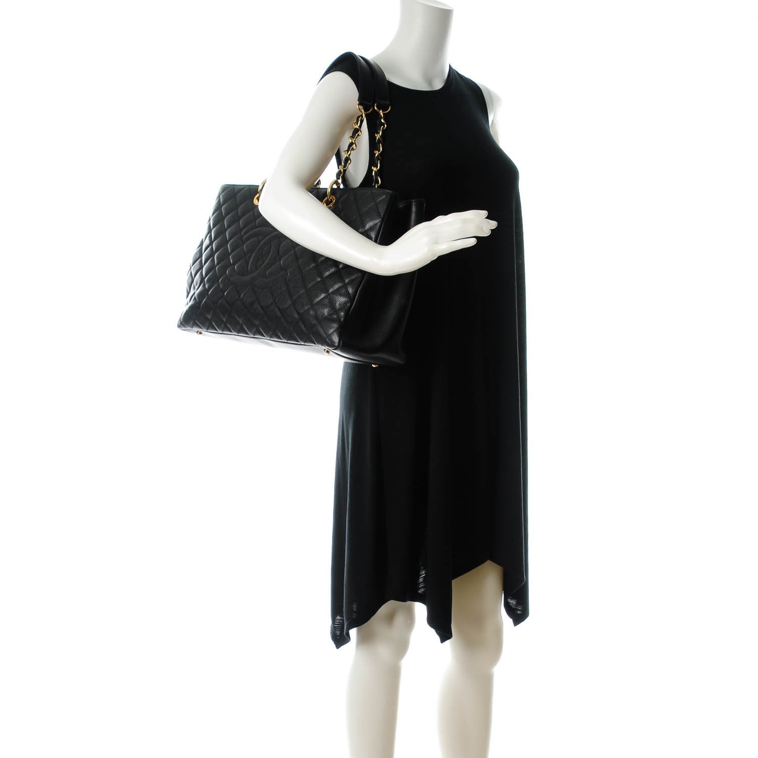 Chanel Caviar Quilted XL Grand Shopping Tote GST Black 2 of 8