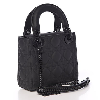 Christian Dior Ultra Matte Calfskin Cannage Mini Lady Dior Black 3 of 10