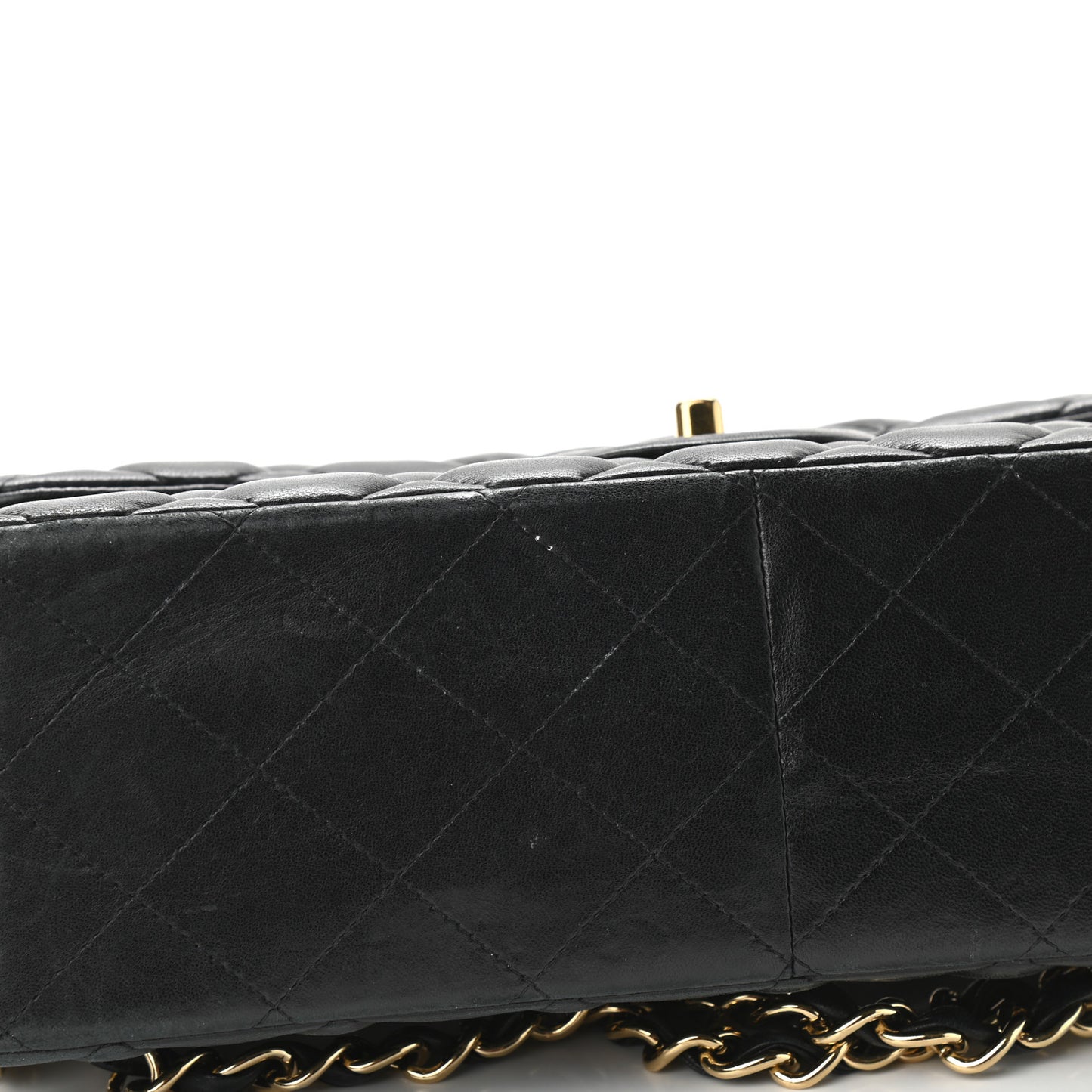 Lambskin Quilted Jumbo Double Flap Black