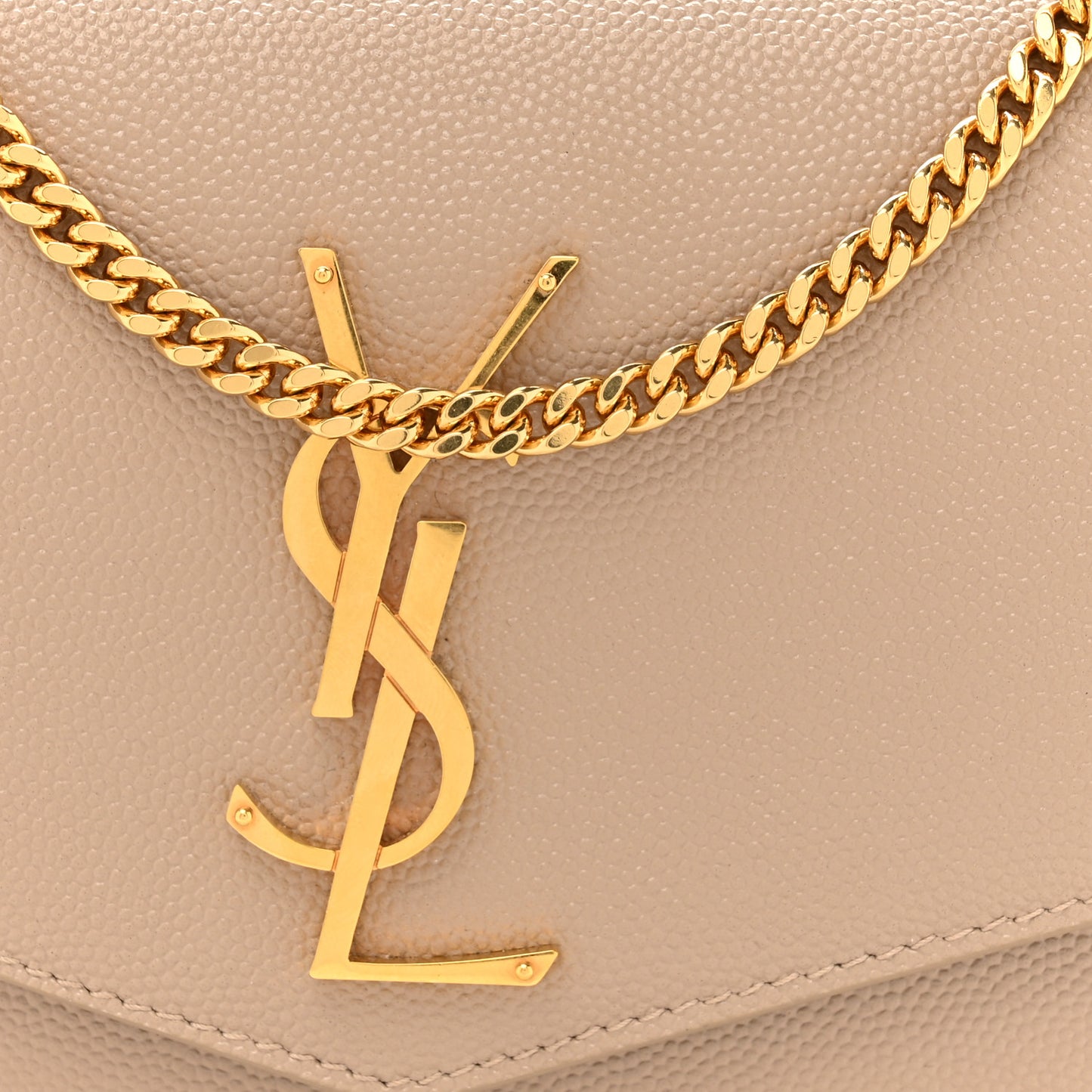 Grain De Poudre Monogram Uptown Chain Wallet Dark Beige