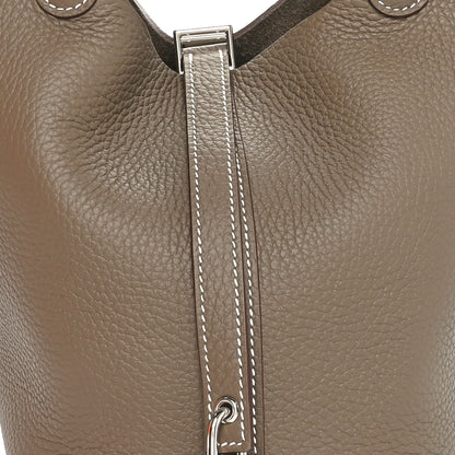 Hermes Taurillon Clemence Picotin Lock 18 PM Etoupe 8 of 11