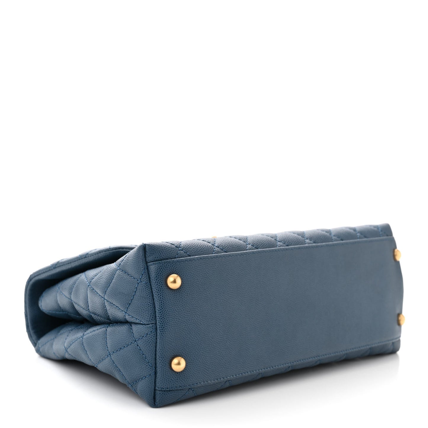 Caviar Quilted Small Coco Handle Flap Blue