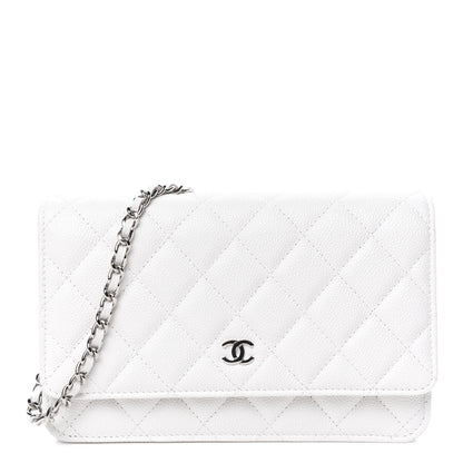 Chanel Caviar Quilted Wallet On Chain WOC White 1 of 8