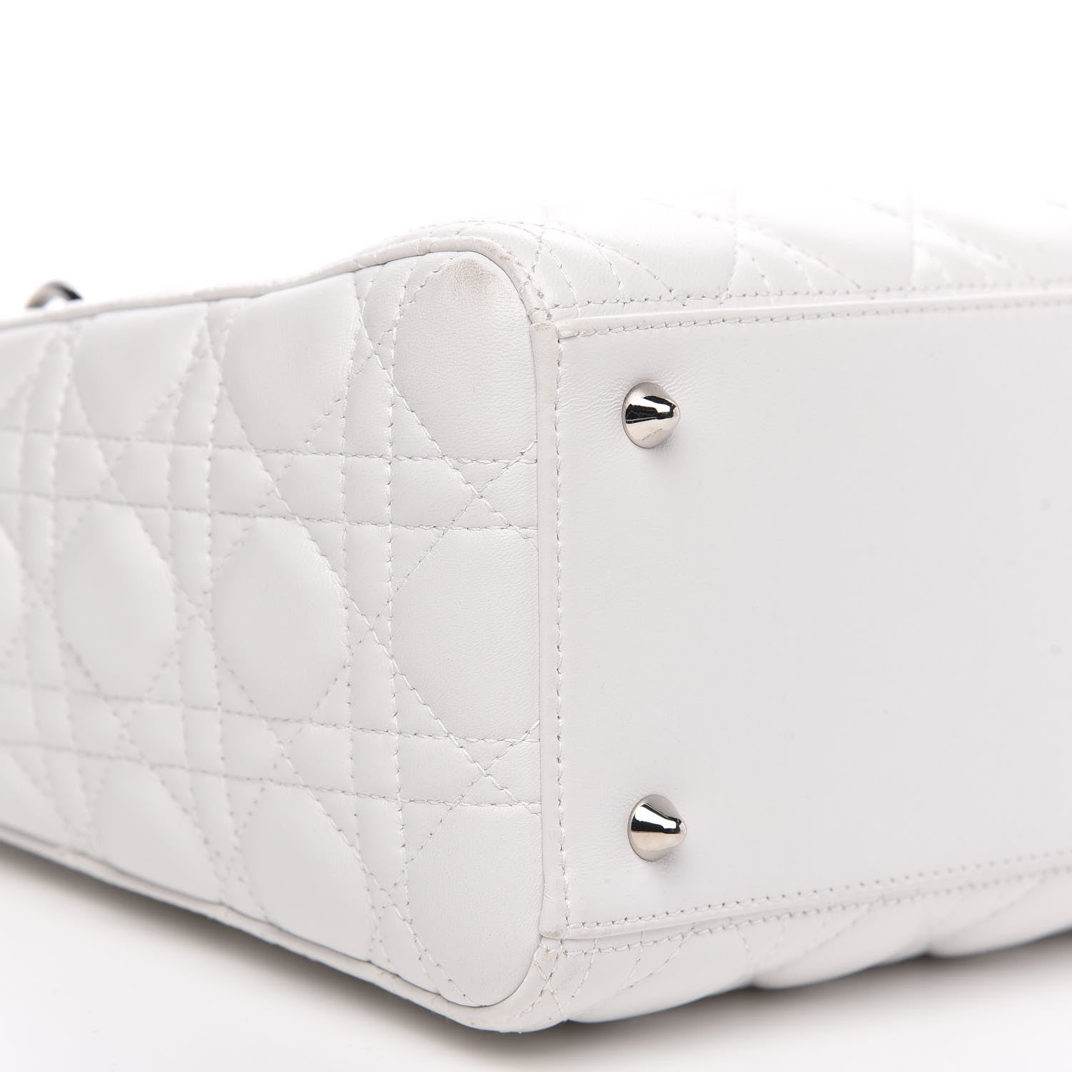 Christian Dior Lambskin Cannage Medium Lady Dior White 9 of 11
