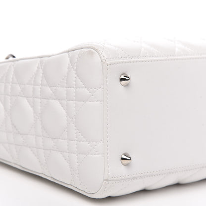Christian Dior Lambskin Cannage Medium Lady Dior White 9 of 11