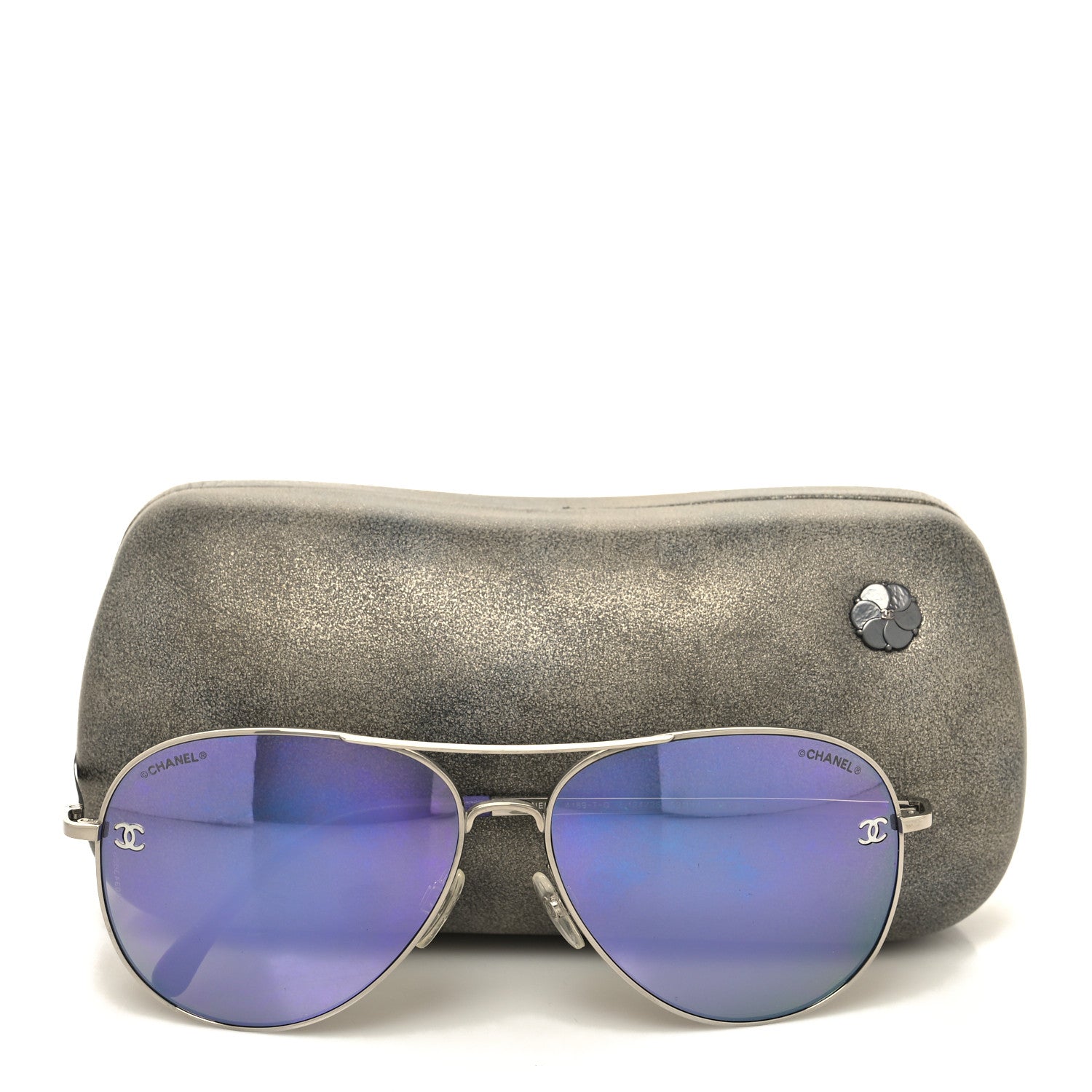 Chanel Metal Aviator CC Sunglasses 4189-T-Q Purple 9 of 9