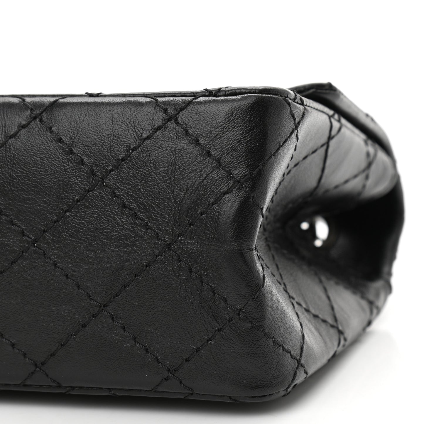 Aged Calfskin Quilted 2.55 Reissue Mini Flap Black