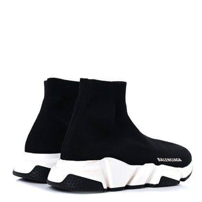 Balenciaga Neoprene Knit Womens Speed Sneakers 35 Black White 4 of 16