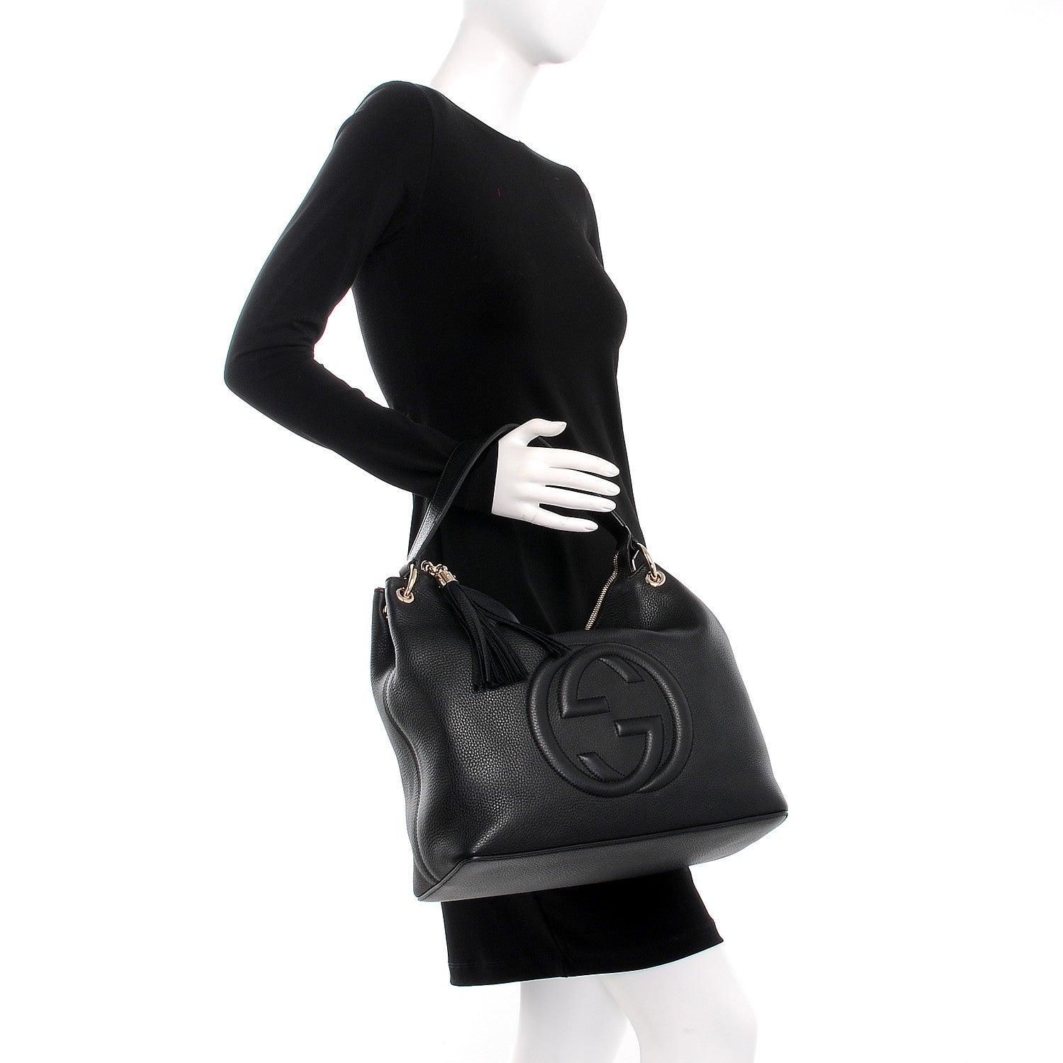 Gucci Pebbled Calfskin Large Soho Hobo Black 2 of 10