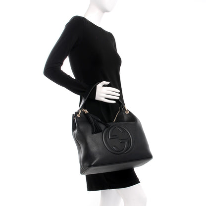 Gucci Pebbled Calfskin Large Soho Hobo Black 2 of 10