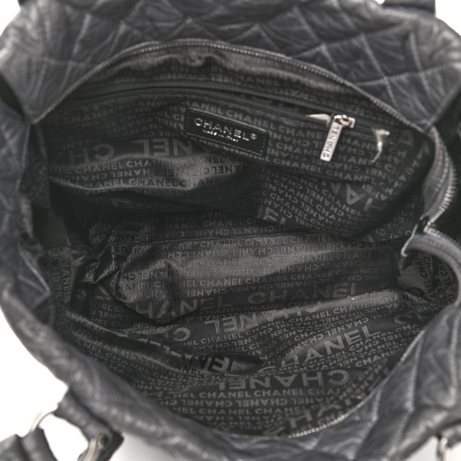Chanel Distressed Lambskin Vintage Ligne Lady Braid Tote Dark Grey 5 of 11