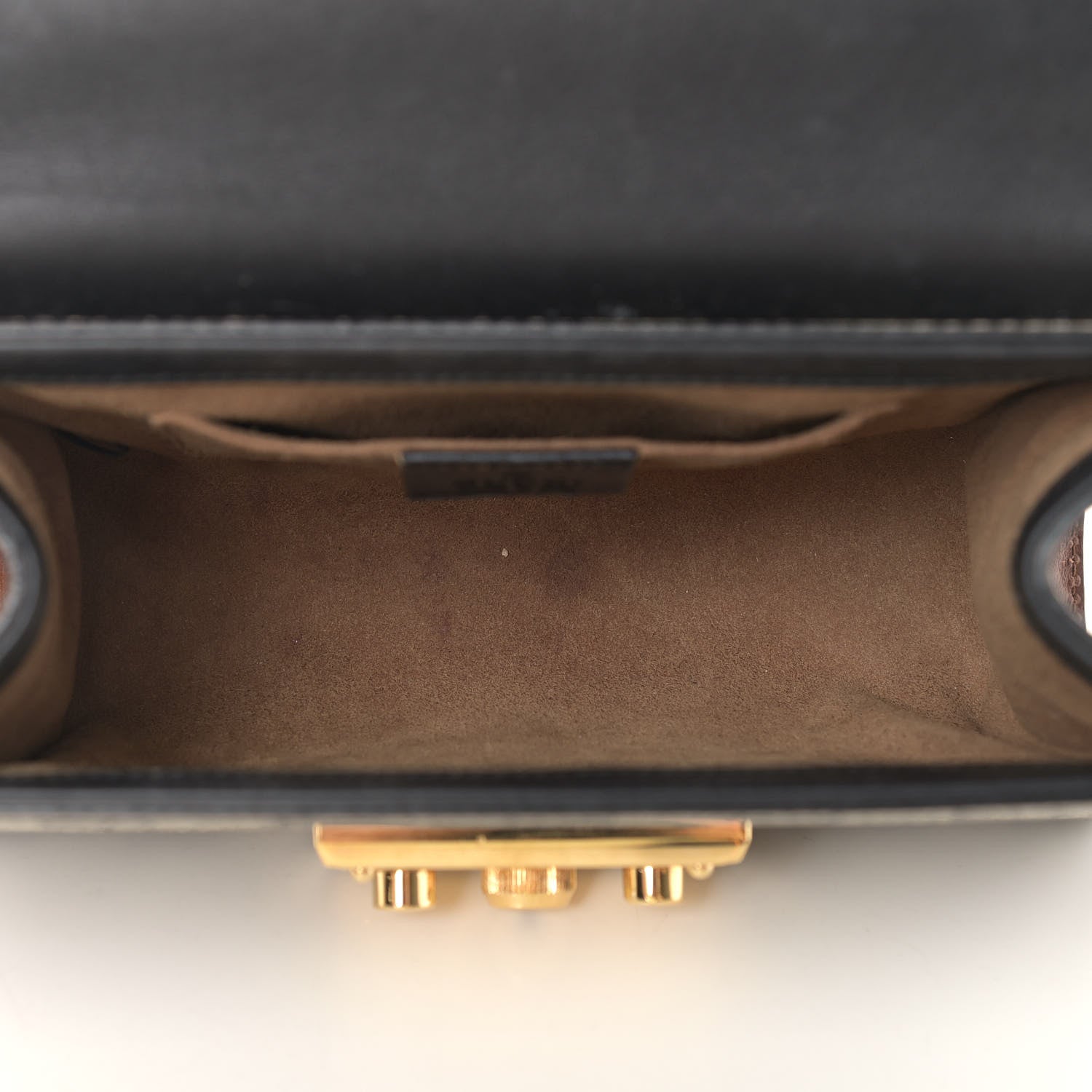 Gucci GG Supreme Monogram Calfskin Small Padlock Shoulder Bag Beige Black Cuir 5 of 18