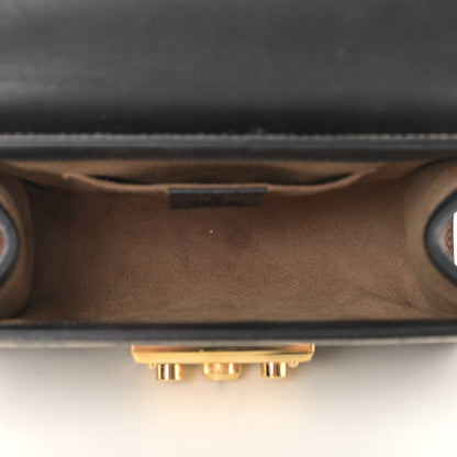 Gucci GG Supreme Monogram Calfskin Small Padlock Shoulder Bag Beige Black Cuir 5 of 18