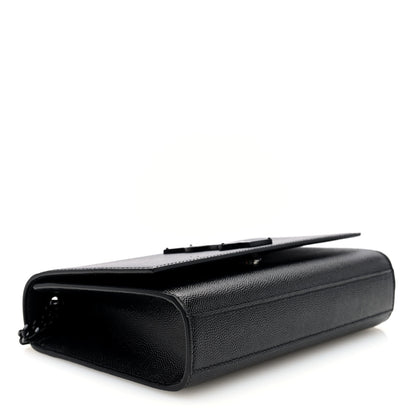 Saint Laurent Grain De Poudre Small Monogram Monochrome Kate Satchel Black 4 of 9