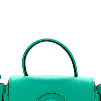 Versace Grained Calfskin Small La Medusa Top Handle Bag Turquoise 10 of 12