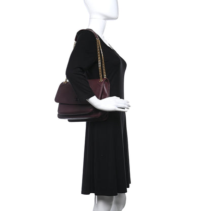 Saint Laurent Lambskin Matelasse Monogram Medium Niki Chain Satchel Burgundy 2 of 10