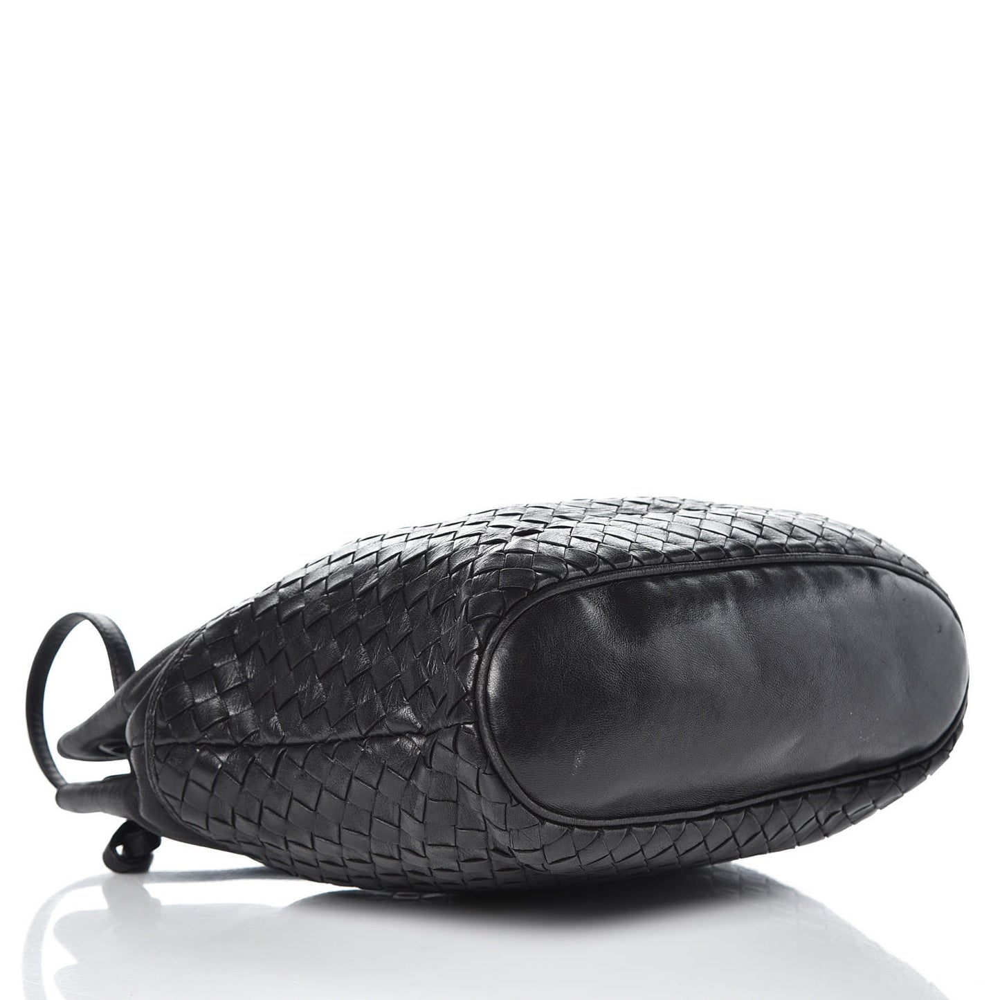 Nappa Intrecciato Drawstring Bucket Bag Black