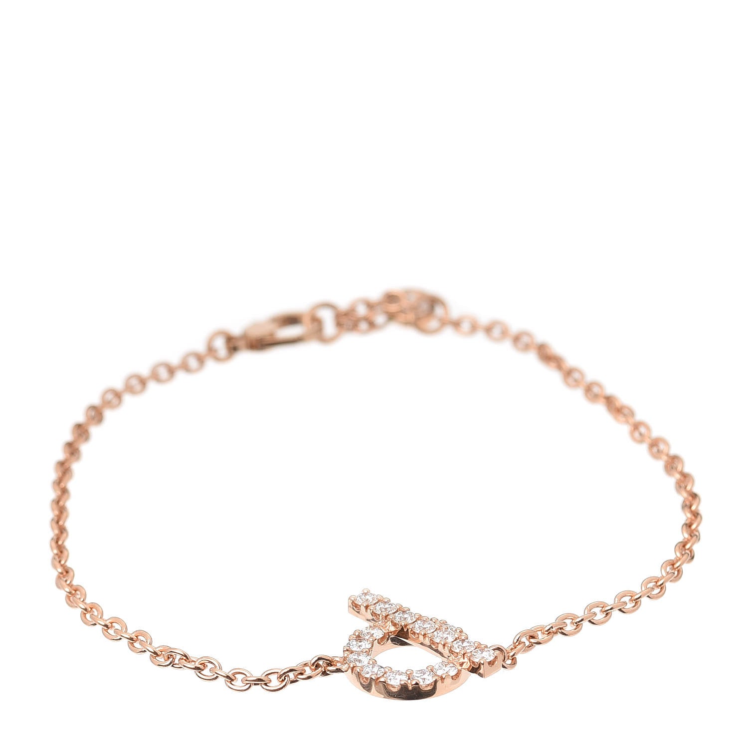Hermes 18K Rose Gold Diamond Finesse Bracelet ST 1 of 6