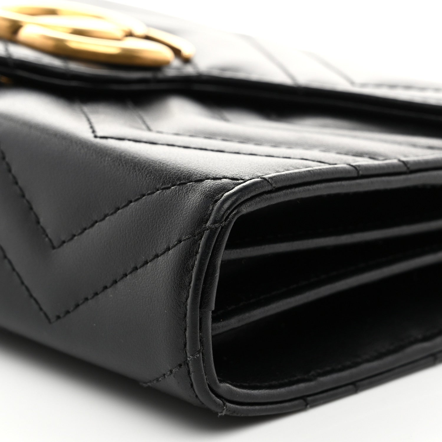 Gucci Calfskin Matelasse GG Marmont Chain Wallet Black 10 of 10