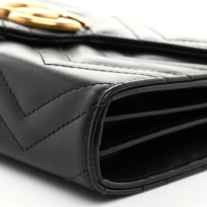 Gucci Calfskin Matelasse GG Marmont Chain Wallet Black 10 of 10