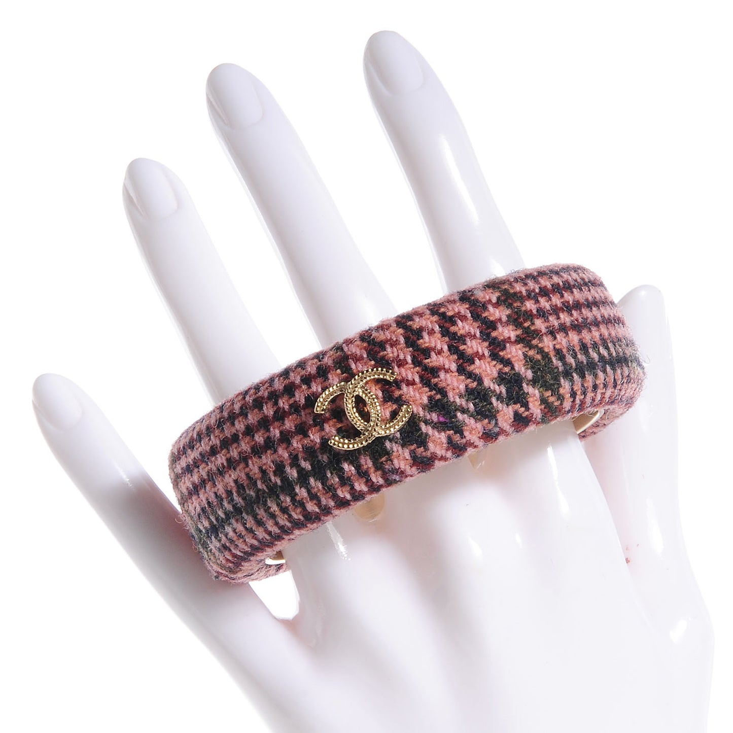 Tweed CC Wide Bangle XS Pink