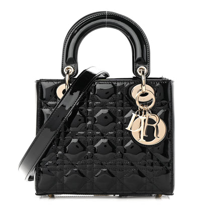 Christian Dior Patent Cannage Small Lady Dior Black 1 of 8