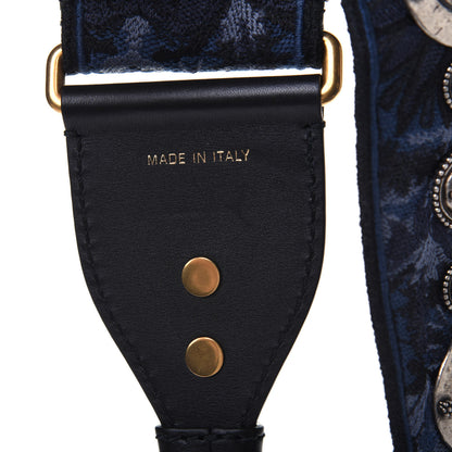 Christian Dior Canvas Embroidered Studded KaleiDiorscopic Adjustable Shoulder Strap Blue 3 of 7