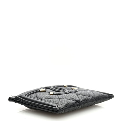 Chanel Caviar Quilted Filigree Card Holder Black 4 of 7