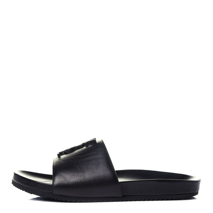 Saint Laurent Lambskin Joan Slide Sandals 39.5 Black 1 of 11