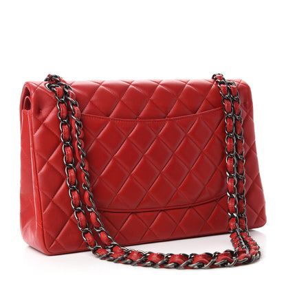 Chanel Lambskin Quilted Jumbo Double Flap Red 3 of 13