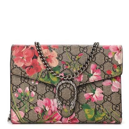 Gucci GG Supreme Monogram Blooms Mini Dionysus Chain Wallet Beige Multicolor Dry Rose 1 of 10