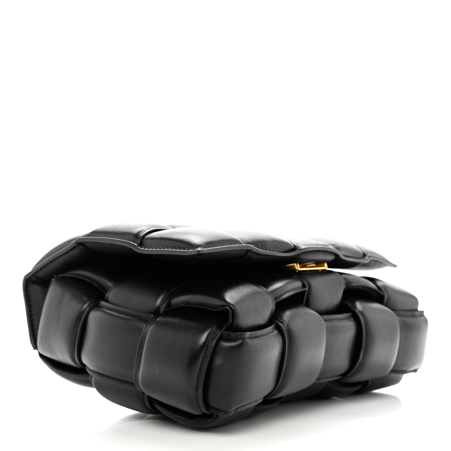 Nappa Maxi Intreccio Padded Cassette Crossbody Bag Black