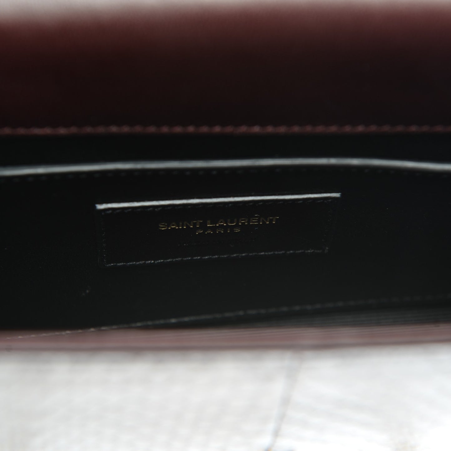 Snakeskin Small Classic Monogram Kate Tassel Satchel Bordeaux