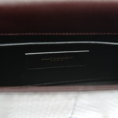 Saint Laurent Snakeskin Small Classic Monogram Kate Tassel Satchel Bordeaux 7 of 7