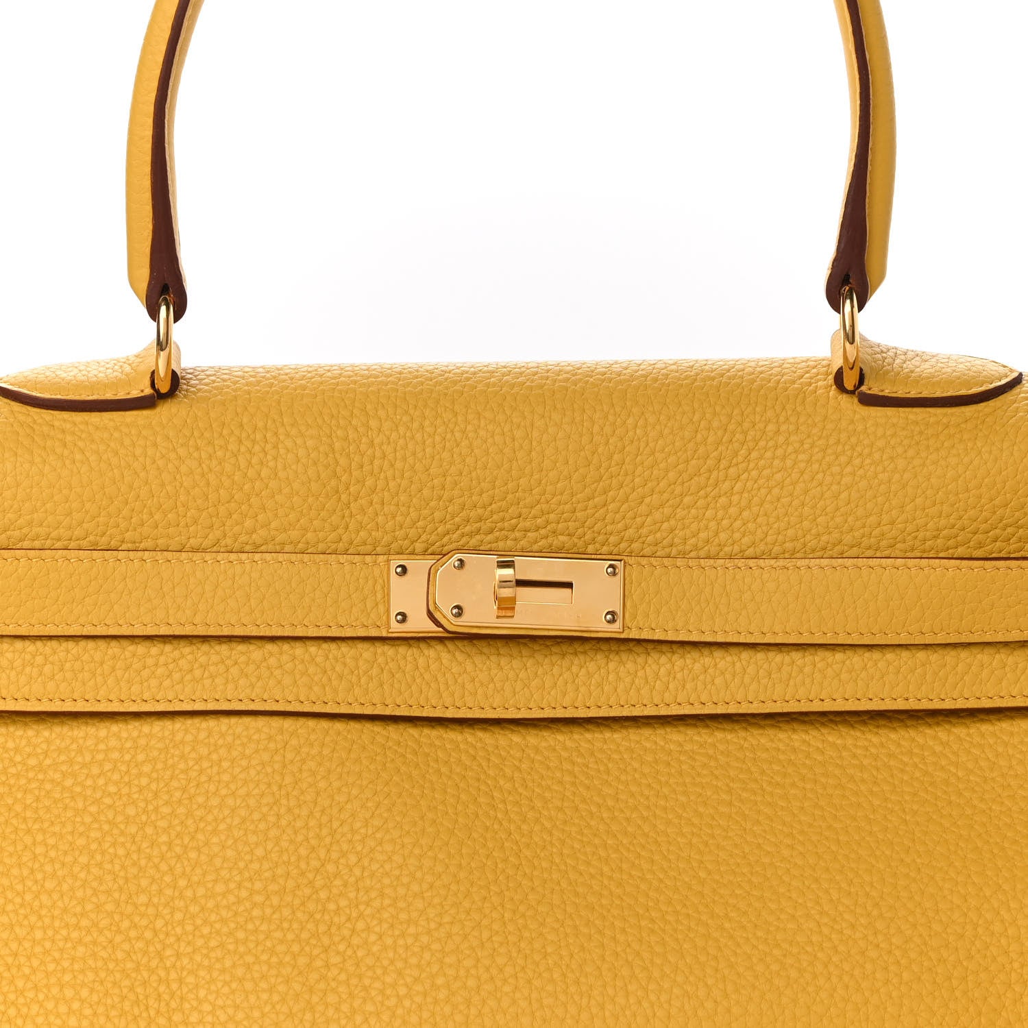 Hermes Taurillon Clemence Shoulder Kelly 40 Soleil 8 of 9