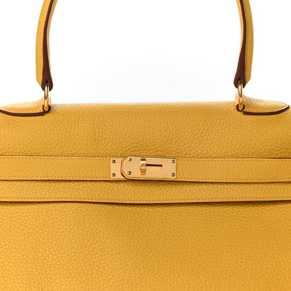 Hermes Taurillon Clemence Shoulder Kelly 40 Soleil 8 of 9