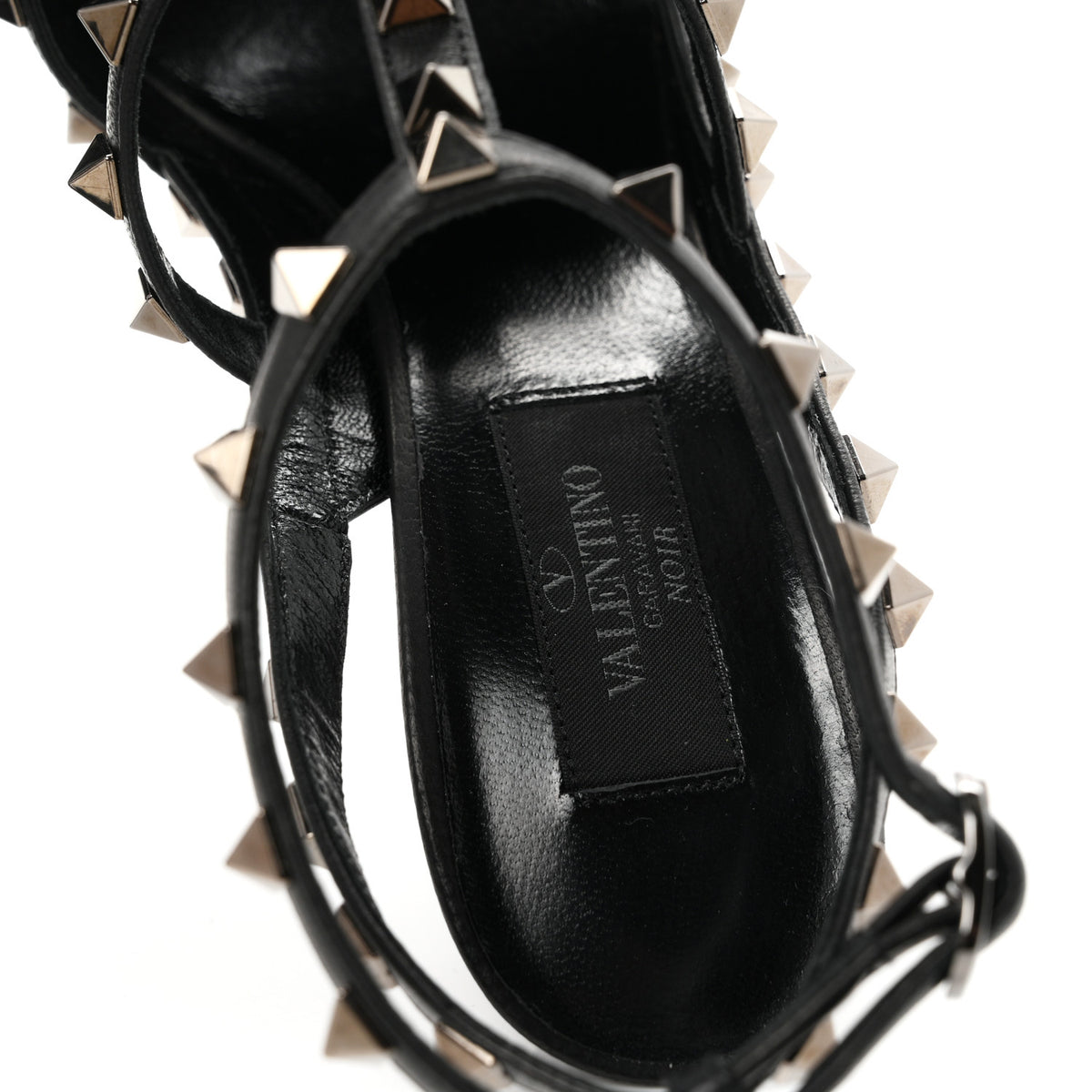 Nappa Rockstud Ankle Strap Pumps 37.5 Black