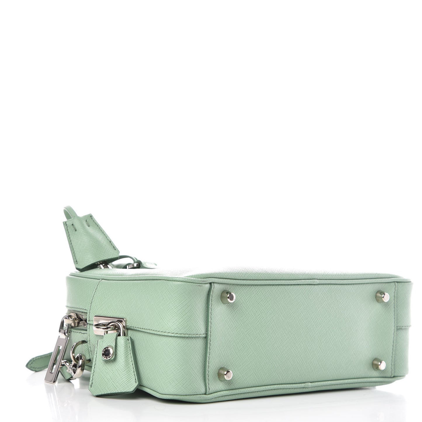 Saffiano Lux Top Handle Crossbody Bag Acquamarina